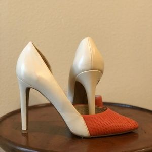 French Connection Orange and Ivory "Mable" Pump